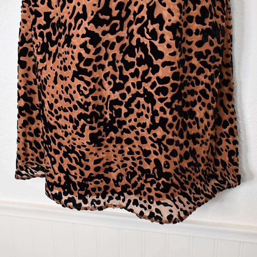 Lush Leopard Dress Sz L Crushed Velvet Animal Print Neutral - Picture 5 of 16